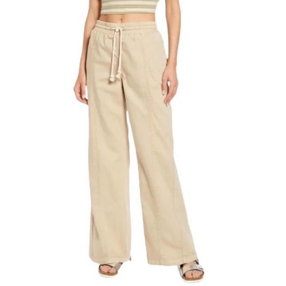 Free People High Waist Wide Leg Drawstring Pants